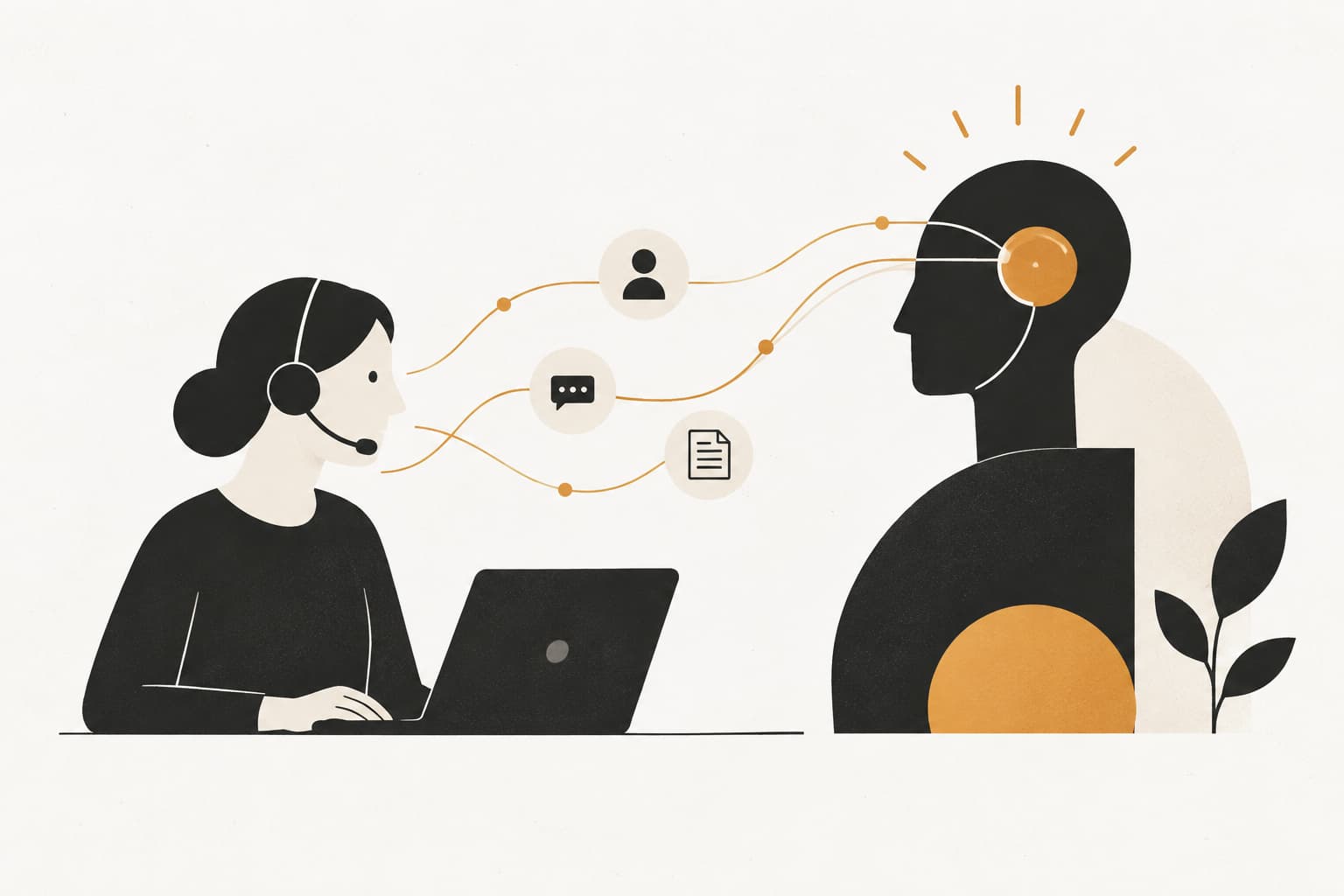 Editorial illustration: Support Intelligence: A Practical Guide for B2B SaaS