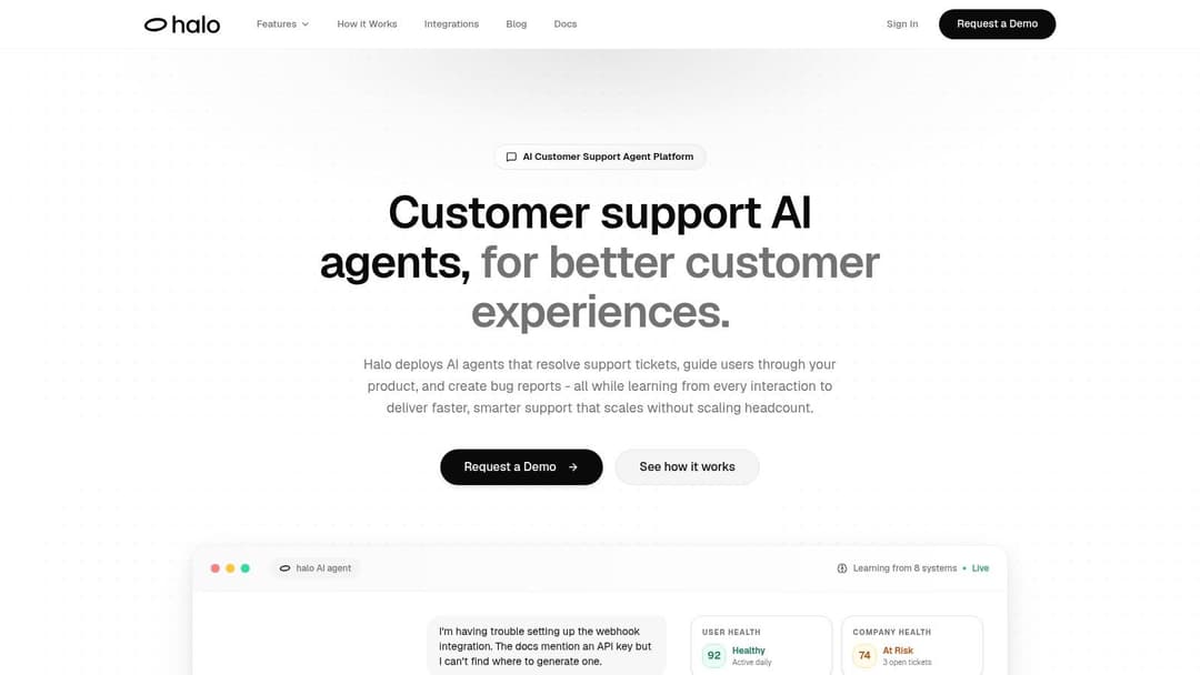 Screenshot from https://www.haloagents.ai/
