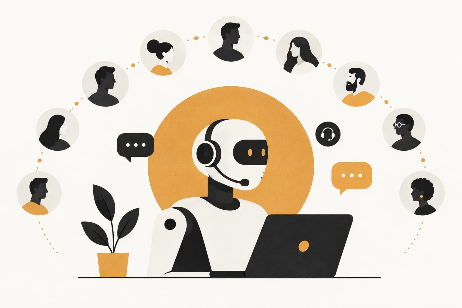 Editorial illustration: Top 10 AI Customer Service Companies to Watch in 2026