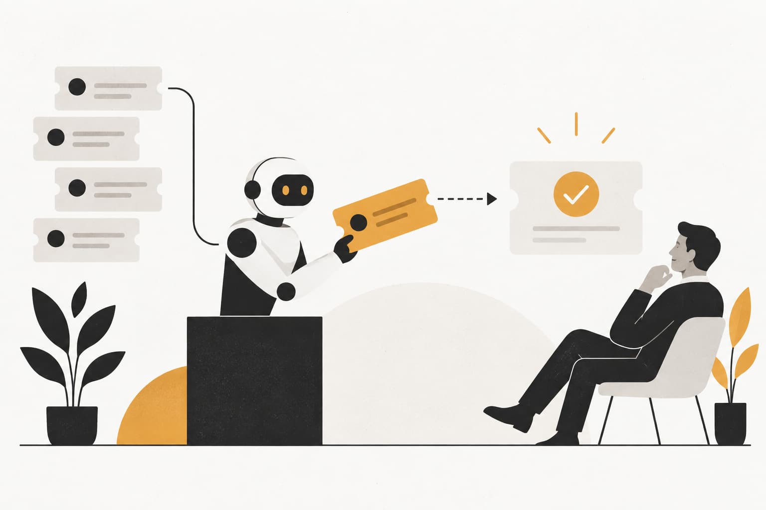 Editorial illustration: AI Ticket Resolution Guide: Strategy for B2B SaaS in 2026