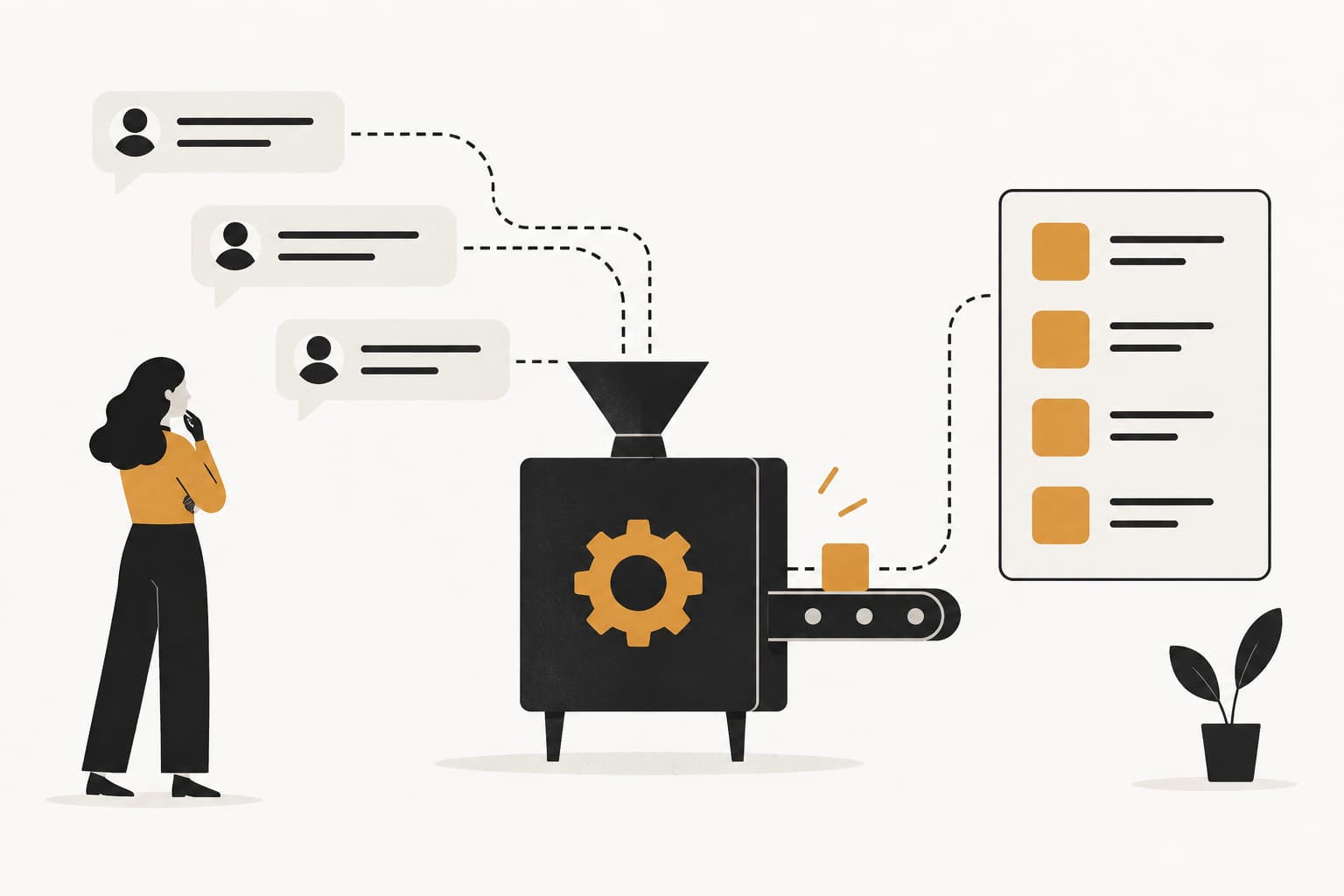 Editorial illustration: How to Set Up Automated Feature Request Tracking: A Step-by-Step Guide