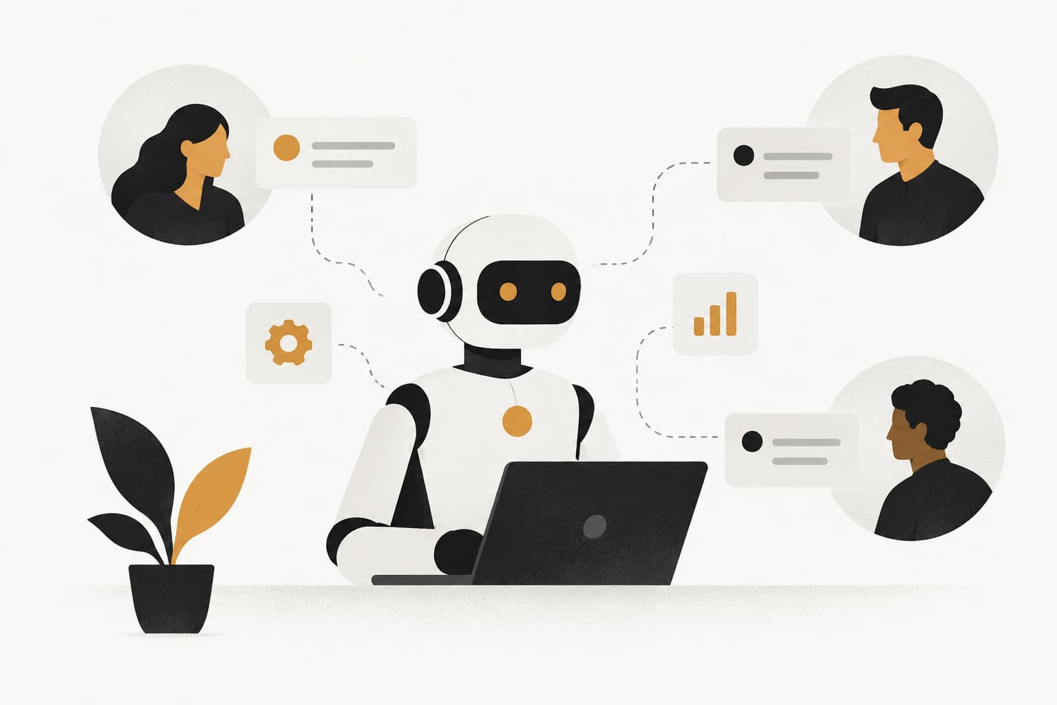 Editorial illustration: 10 Best Autonomous AI Agents for B2B Support