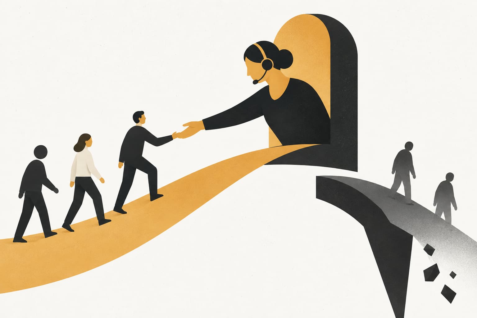 Editorial illustration: 8 Proven Strategies for Customer Churn Reduction Through Support Excellence