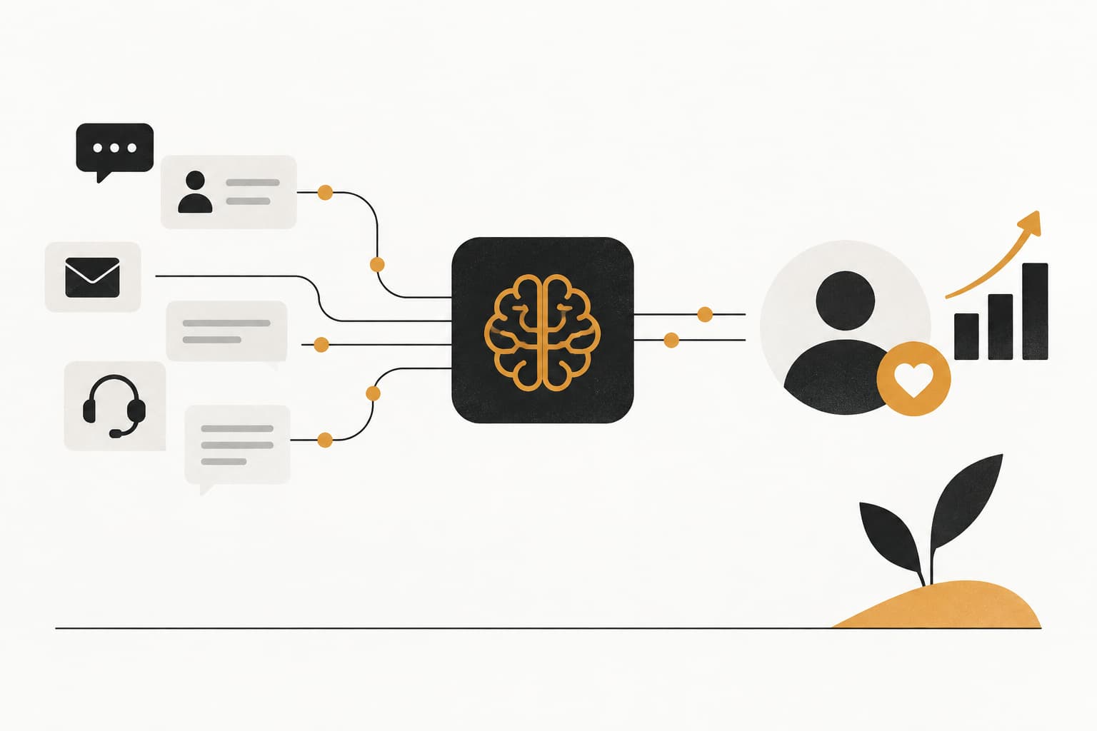 Editorial illustration: Customer Health Scoring Automation: How AI Turns Support Data Into Retention Intelligence