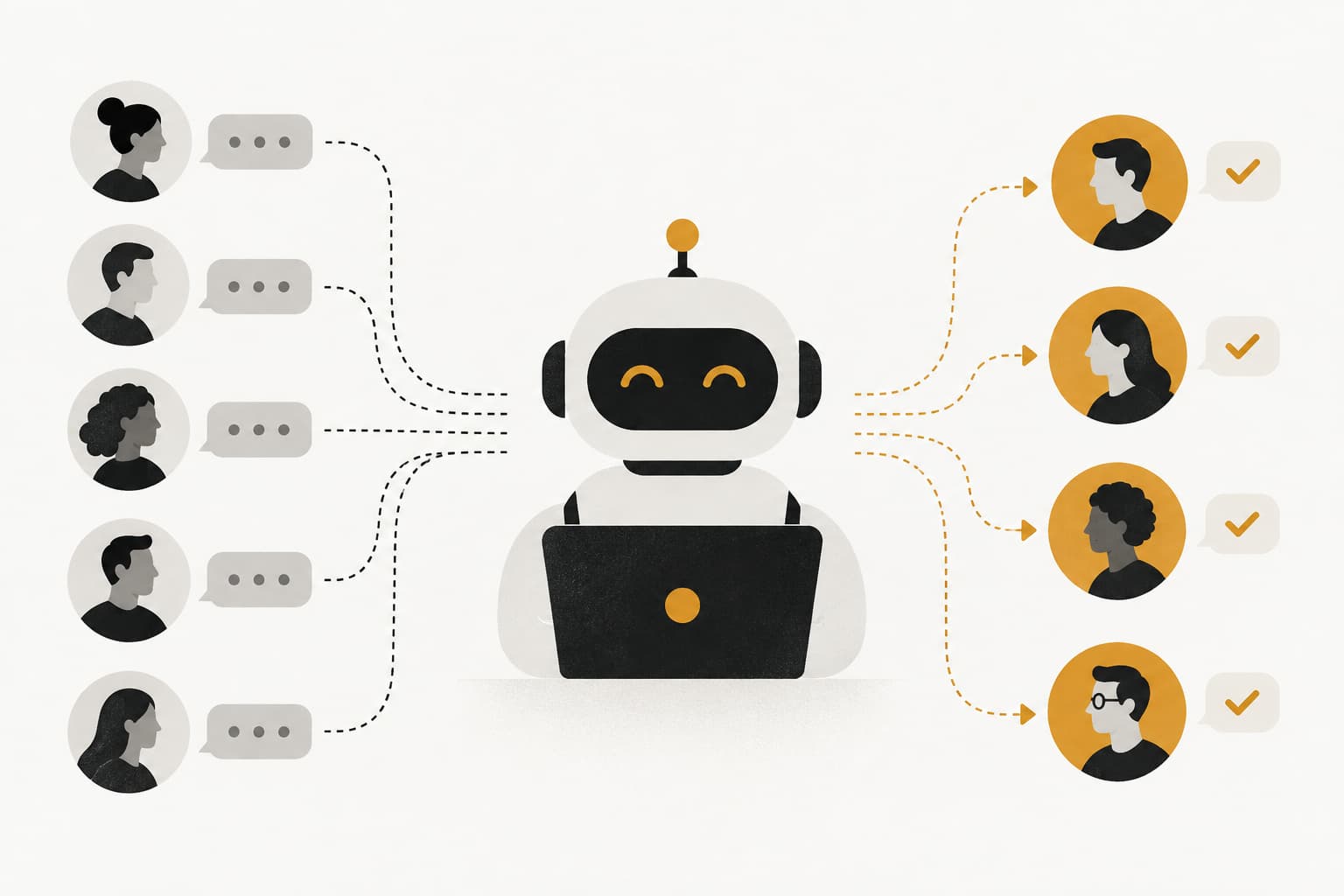 Editorial illustration: Customer Service Automation: The Complete Guide to Scaling Support Without Scaling Headcount