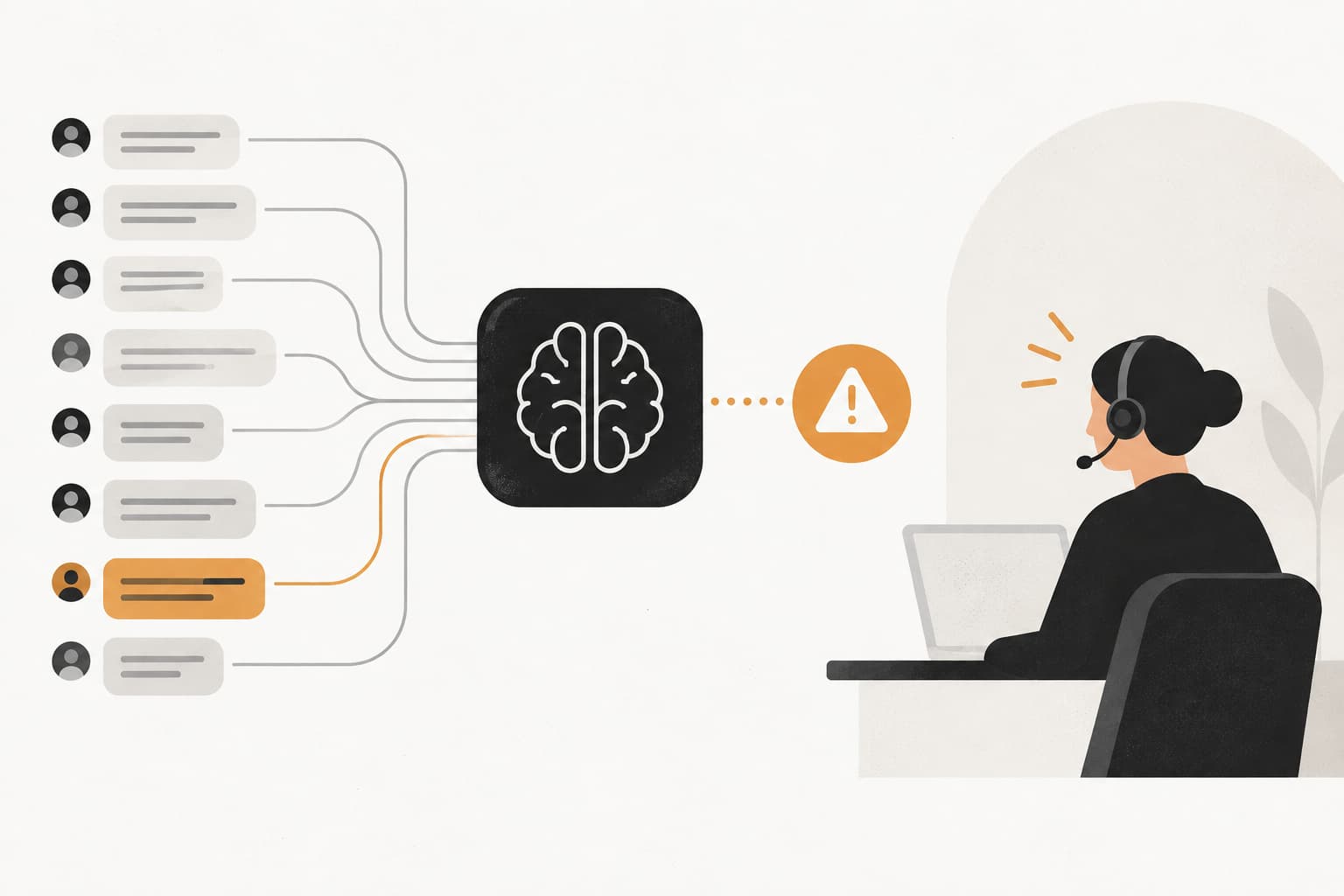 Editorial illustration: Customer Support Anomaly Detection: How AI Identifies Problems Before They Escalate