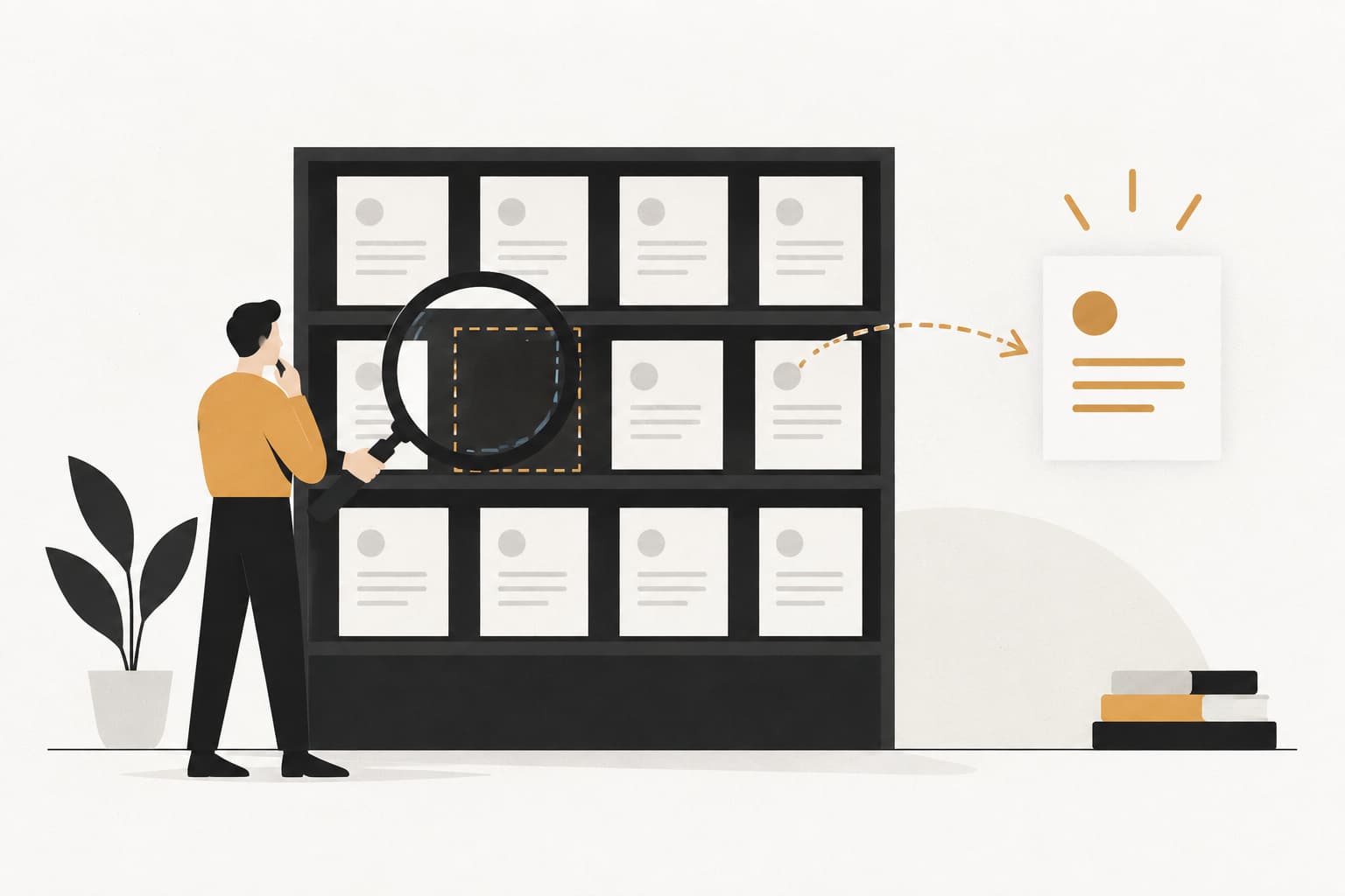 Editorial illustration: How to Find and Fix Customer Support Knowledge Base Gaps: A Step-by-Step Guide