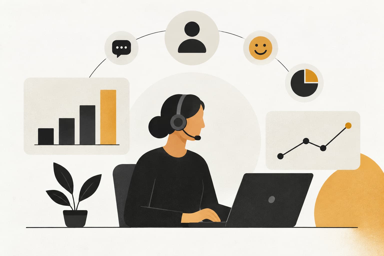 Editorial illustration: Your Guide to Customer Support Metrics That Matter in 2026