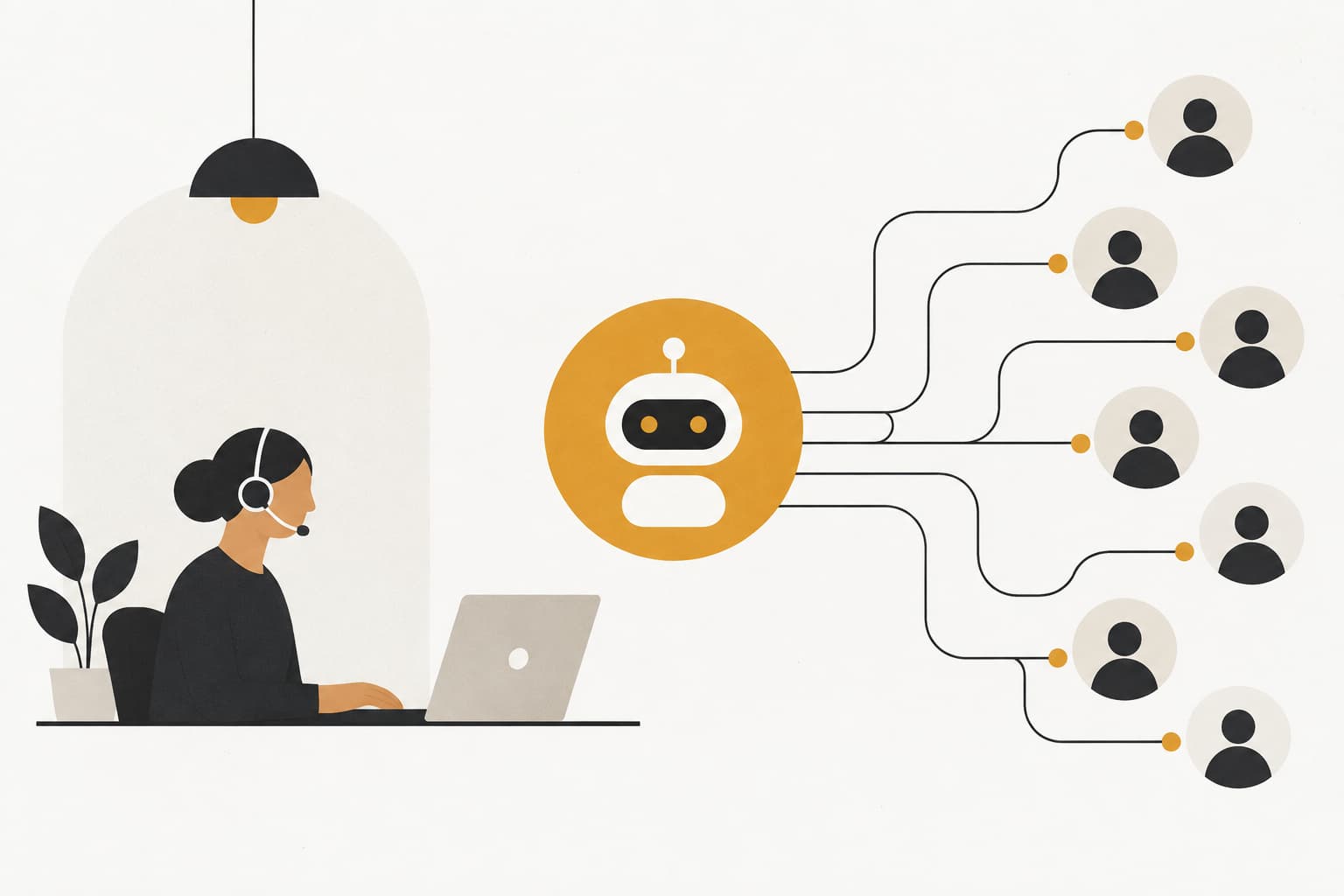 Editorial illustration: 7 Proven Strategies to Scale Customer Support Without Hiring More Agents