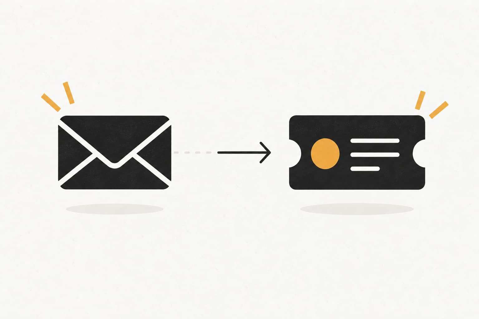 Editorial illustration: Email to Ticket System: A Guide to Autonomous Support