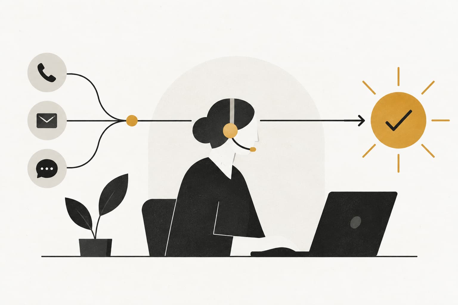 Editorial illustration: Boost First Contact Resolution: Strategies for 2026