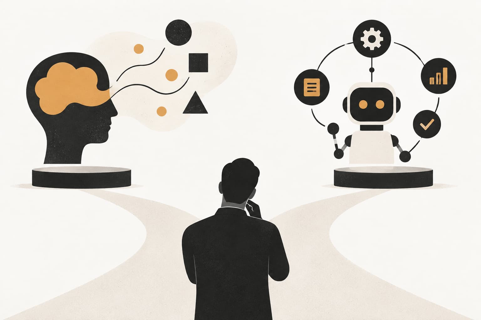 Editorial illustration: Generative AI vs Agentic AI: What Teams Should Choose