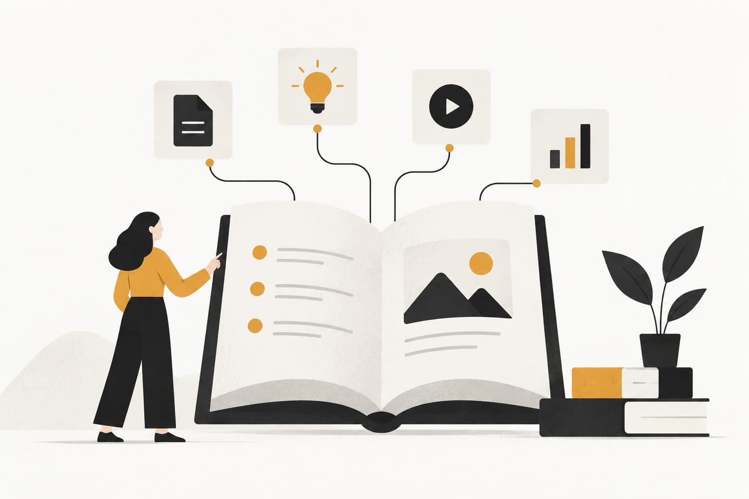 Editorial illustration: How to Create a Knowledge Base: A 2026 Playbook
