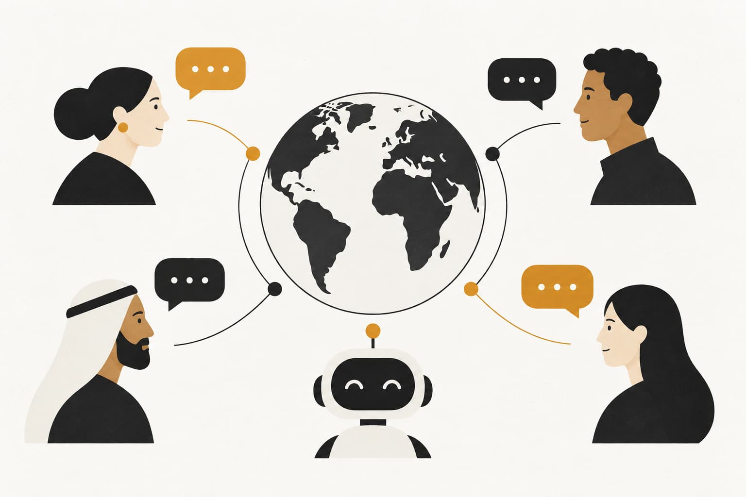 Editorial illustration: Multi Language Support: AI Strategies for Global CX 2026
