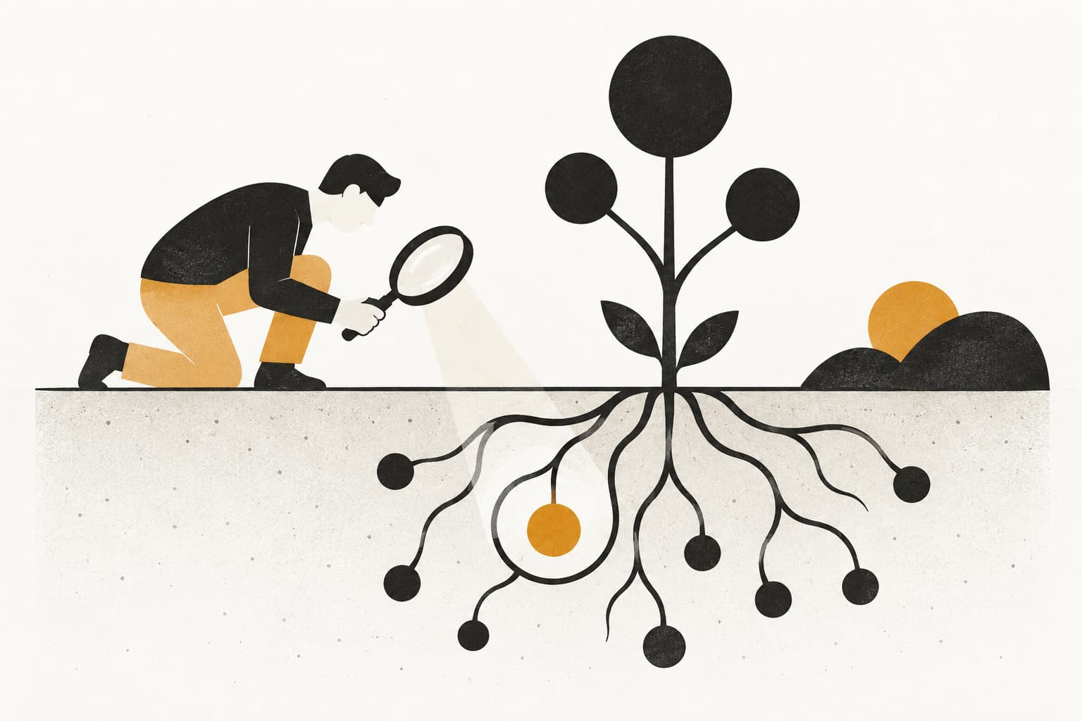Editorial illustration: 8 Root Cause Analysis Techniques for SaaS Teams