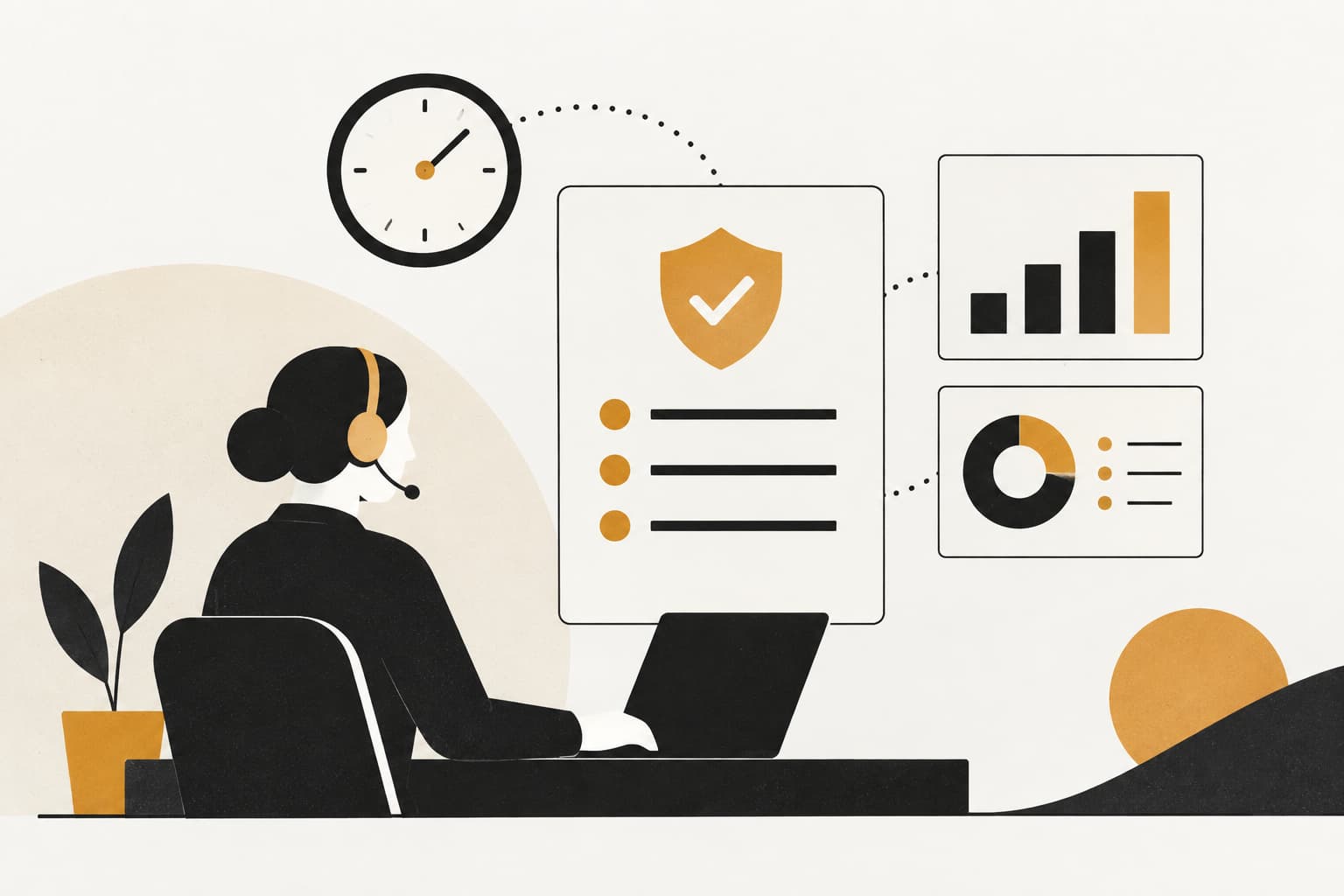 Editorial illustration: SLAs and KPIs: The Definitive Guide for Support Teams 2026