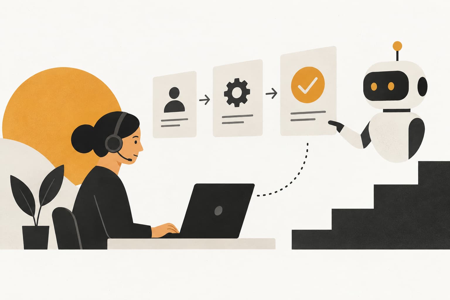 Editorial illustration: Support Agent Training Automation: The Complete Guide to Faster, Smarter Onboarding