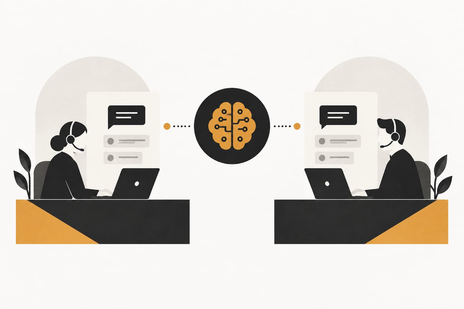 Editorial illustration: Zendesk vs. Freshdesk: 2026 Features & AI